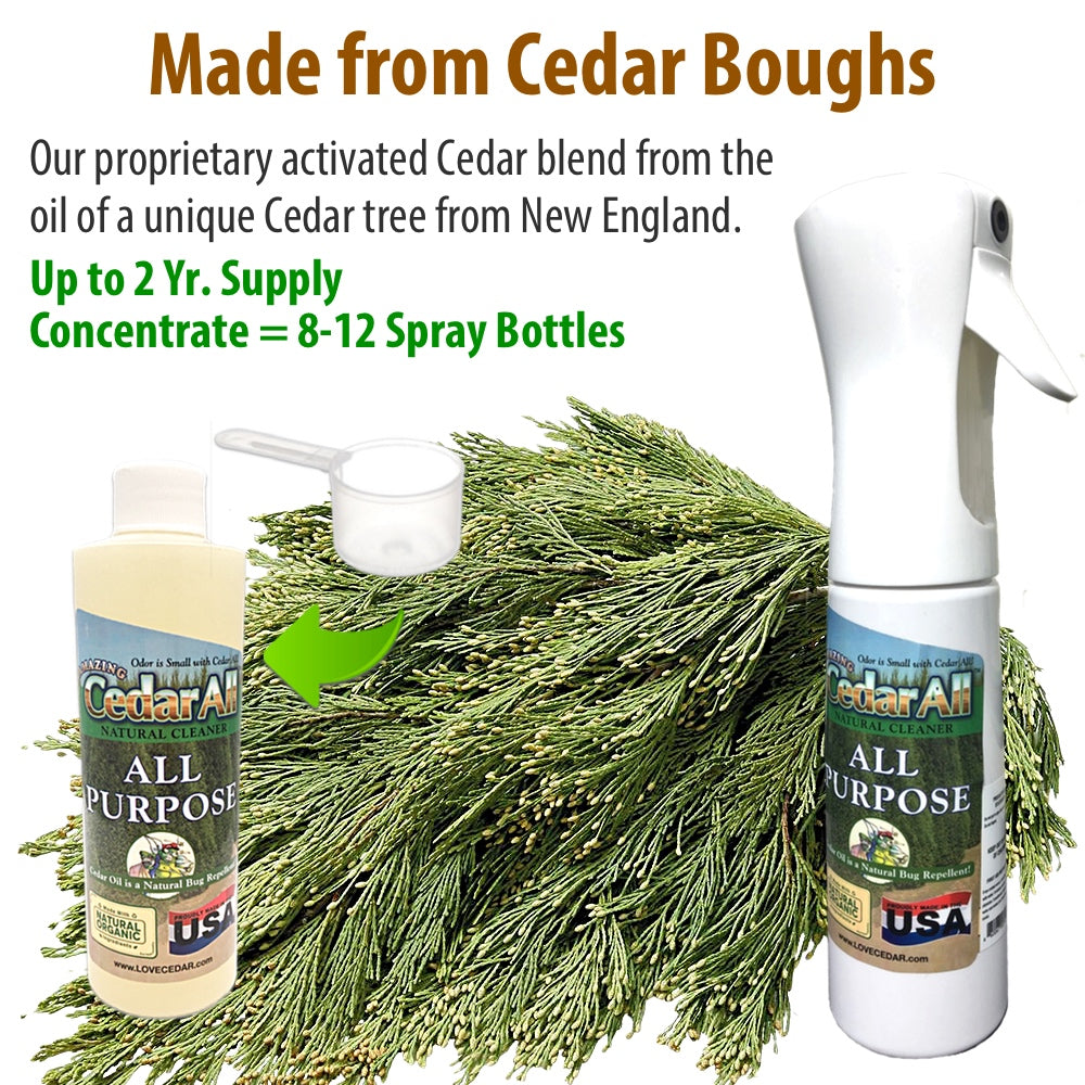 Amazing Cedar™ All Purpose Natural Cleaner Spray Kit – Clean, Degrease, Deodorize. Refill Concentrate