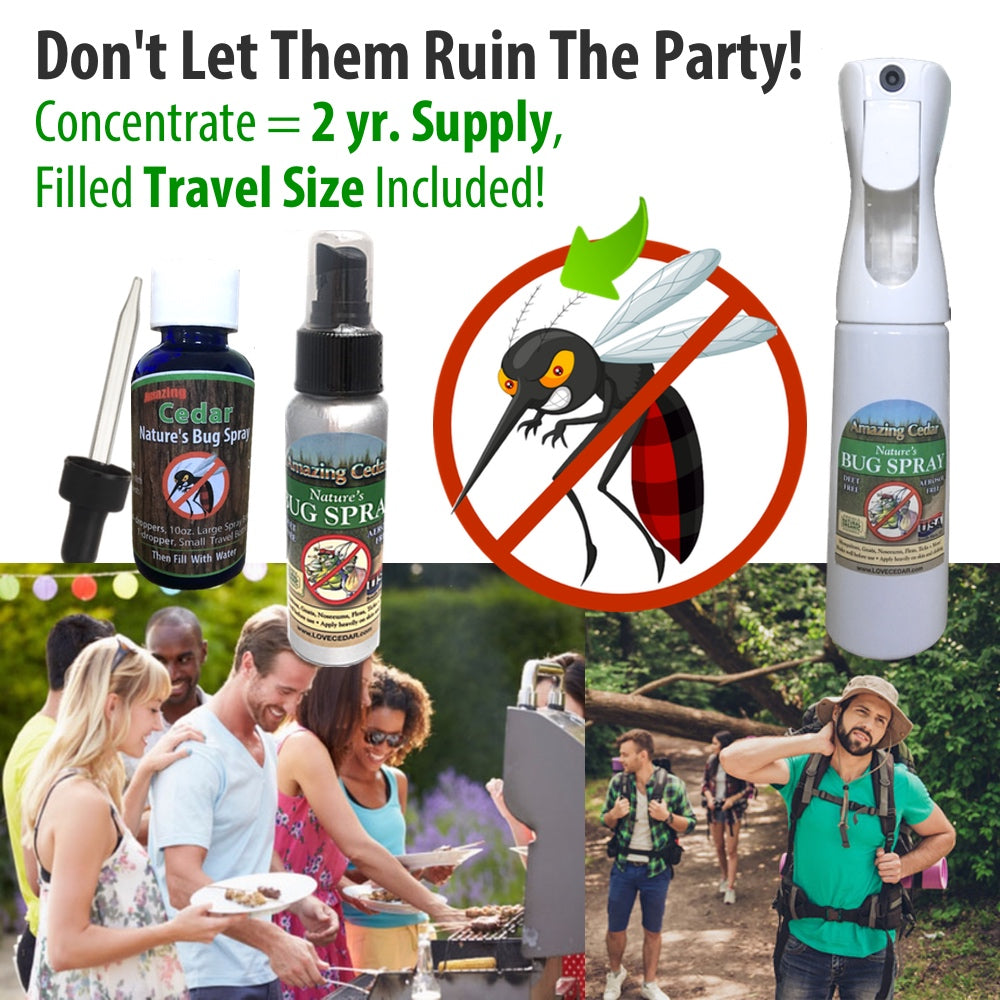 Amazing Cedar™ All Natural Mosquito Bug Spray Kit For Kids, Pets, Whole Family-Refill Concentrate